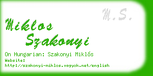 miklos szakonyi business card