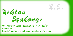 miklos szakonyi business card